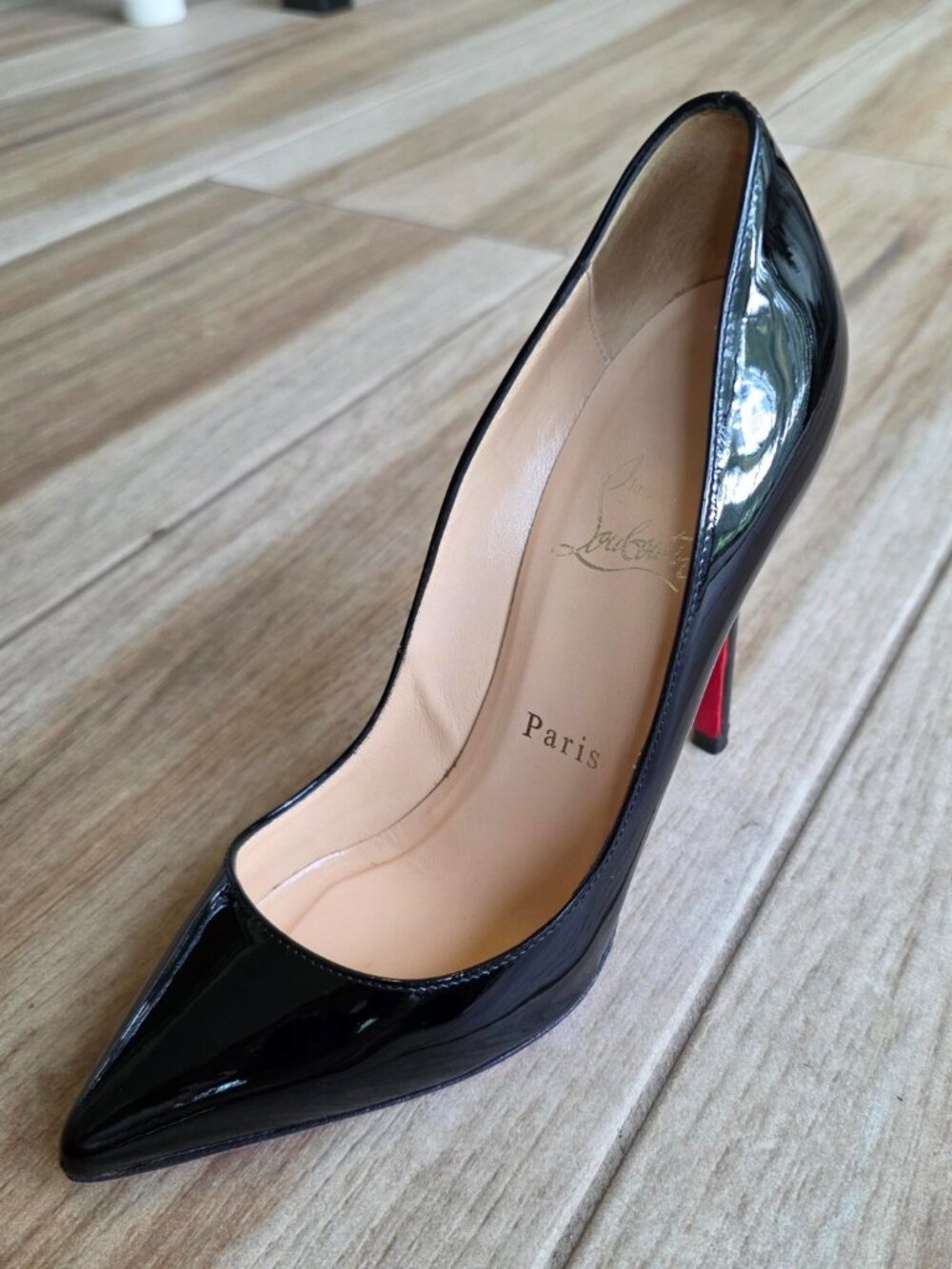 Christian Louboutin So-Kate Black Patent Pumps Eur. 35.5